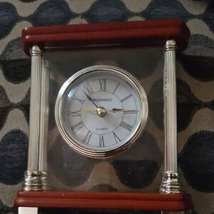Bordeaux Classic Red and Wall Clock Brookwood Quartz Alarm Shelf Clock